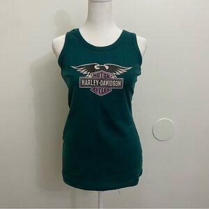 Harley-Davidson Fitted Green Tank Top